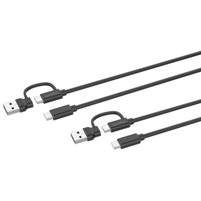 Speedlink STREAM Play & Charge USB-C/A auf USB-C Kabel Set, schwarz