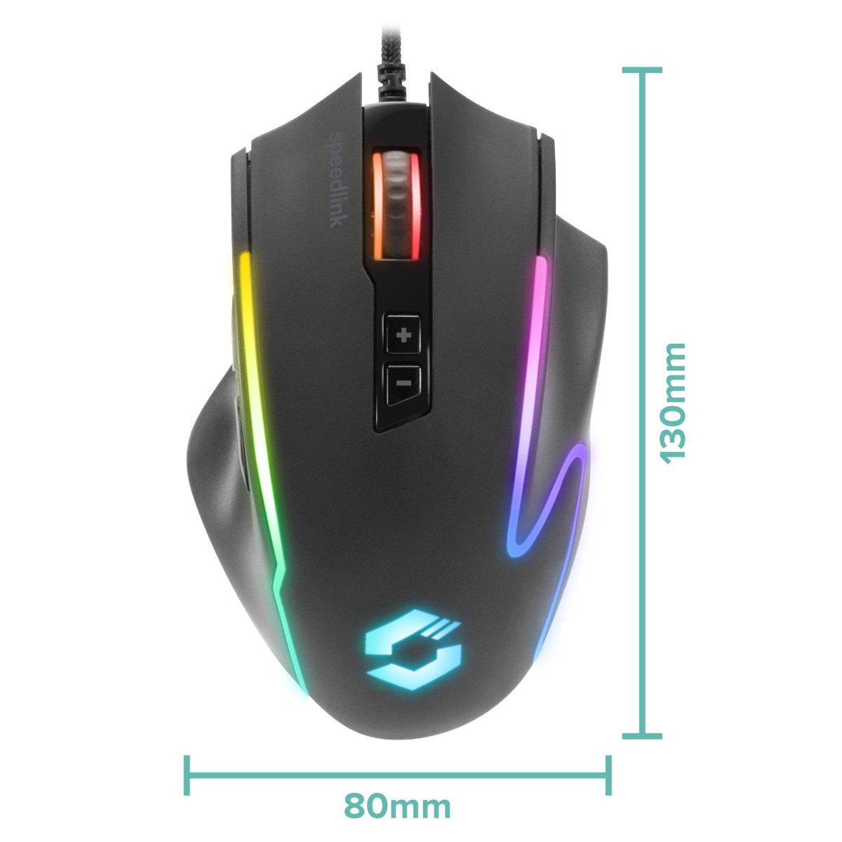 Speedlink DECUS NX RGB Gaming Maus, schwarz gummiert Mäuse Produkt Bild 5