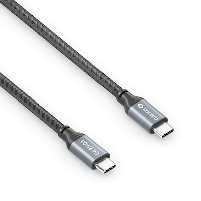 Sonero USB-C auf USB-C Ladekabel - USB 2.0, 60W PD grau/schwarz - 0,50m