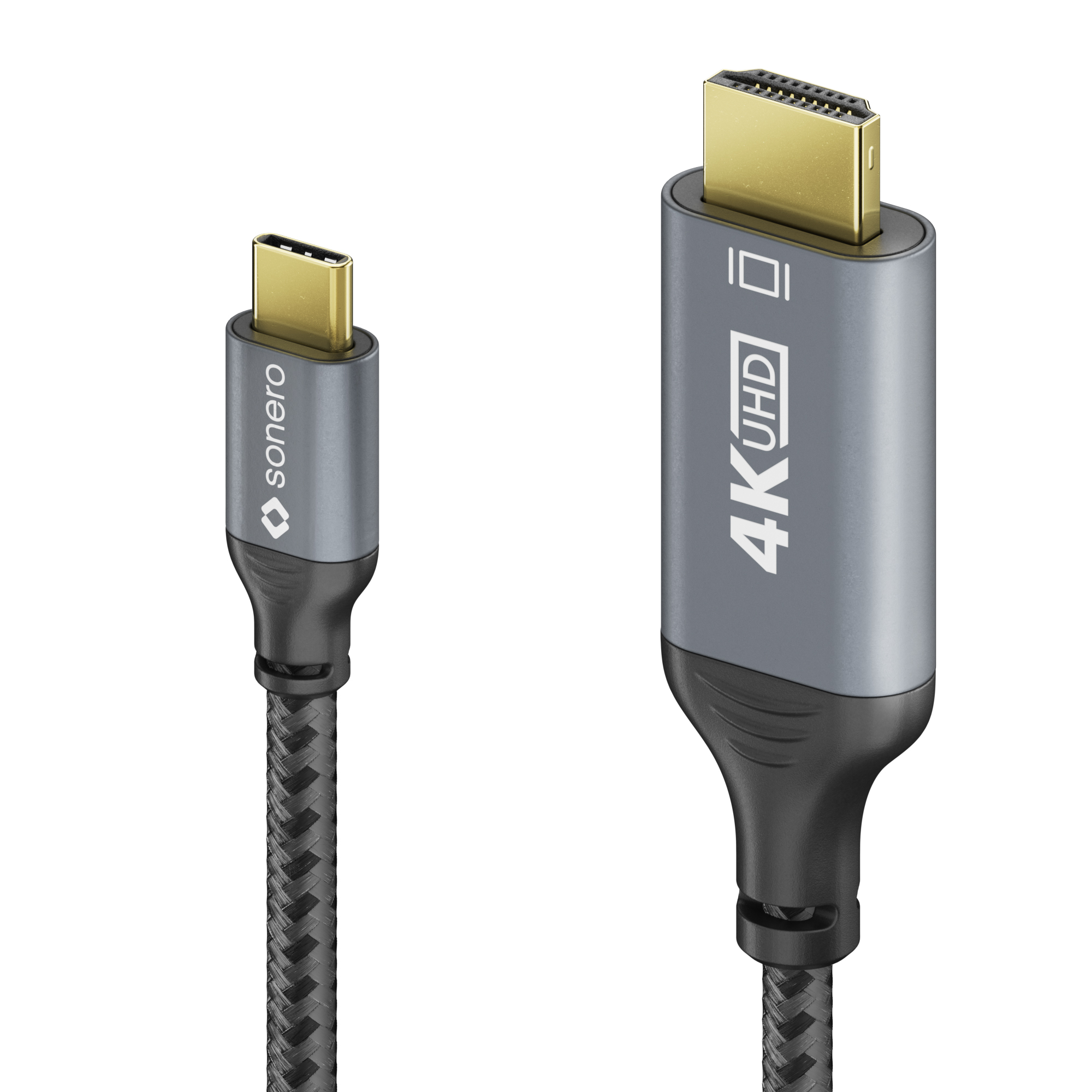 Sonero USB-C auf HDMI Kabel - 4K60, 18Gbps - grau/schwarz 1,00m