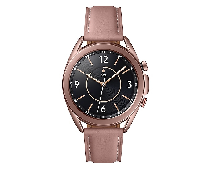 Samsung SM-R855F Galaxy Watch3, 3,05 cm (1.2") OLED-Touchscreen Klassisches Premium-Design mit Echtlederarmband und dreh...