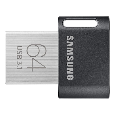 Samsung FIT Plus (2020) Typ-A 64GB USB-Stick Schwarz Ohne Schutzkappe, bis zu 400 MB/s, USB 3.2 Gen 1x1 (5 Gbit/s)