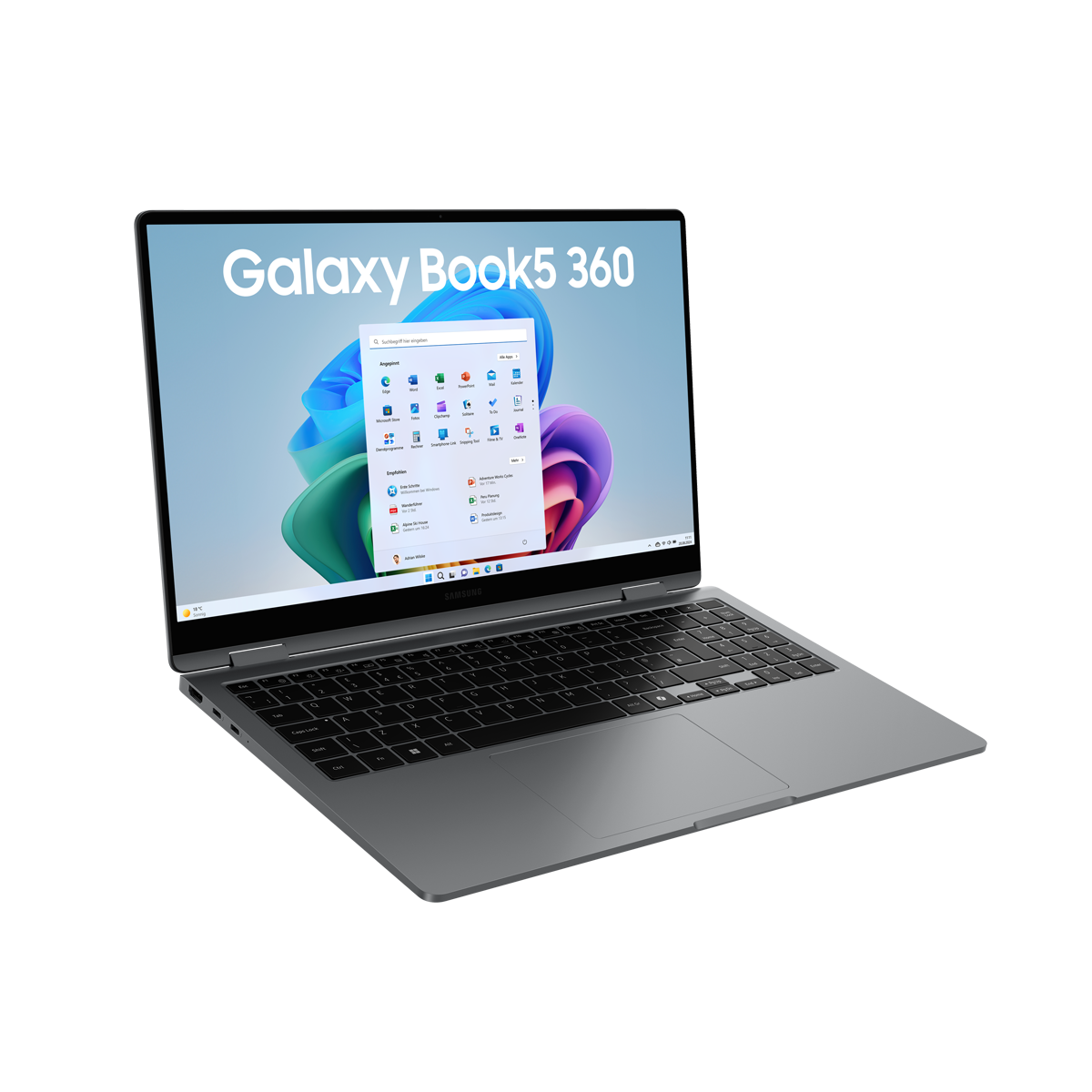 Samsung galaxy book5 360 moonstone gray odprt prenosnik s tipkovnico