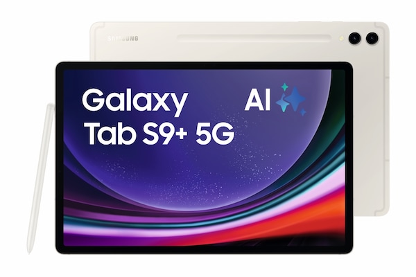 Thumbnail - Samsung X816N Galaxy Tab S9+ 5G 512 GB (Beige) 12,4" WQXGA+ Display / Octa-Cora / 12GB RAM / 512GB Speicher / Android 13...