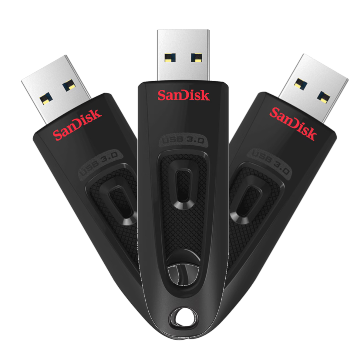 3er Pack SanDisk Ultra Typ-A 32GB USB-Stick Ohne Schutzkappe, bis zu 100 MB/s, USB 3.2 Gen 1x1 (5 Gbit/s)
