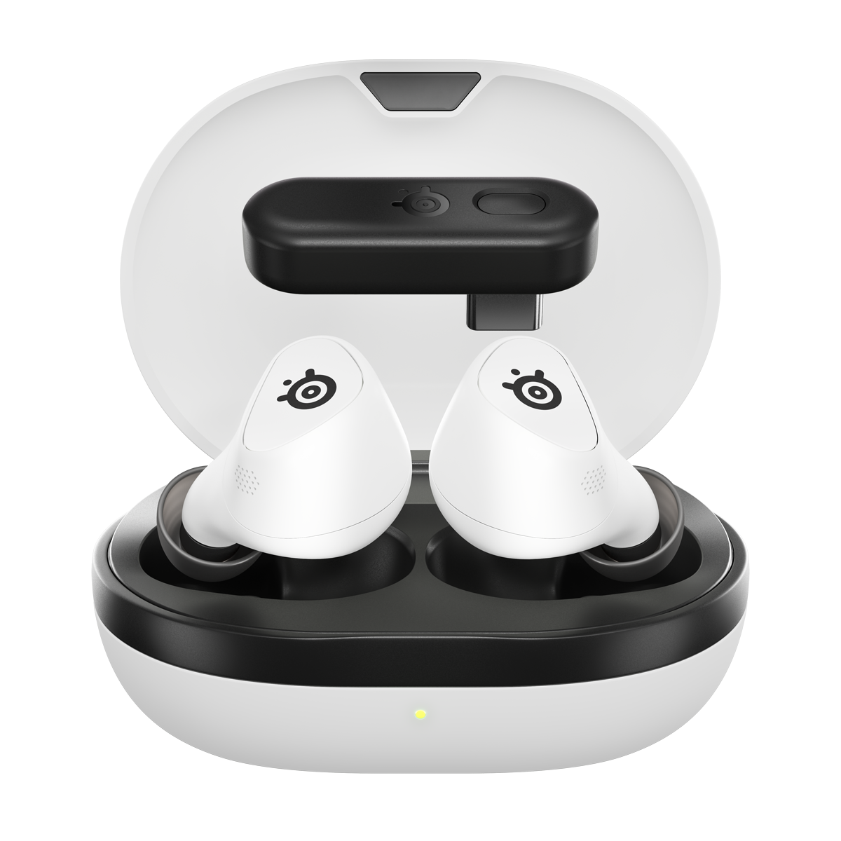 Steelseries GameBuds White kabellose In-Ear Kopfhörer mit Transparenzmodus, ANC und 40 Stunden Batterielaufzeit