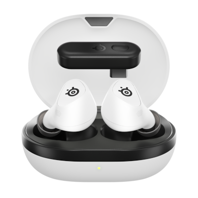 Steelseries GameBuds White kabellose In-Ear Kopfhörer mit Transparenzmodus, ANC und 40 Stunden Batterielaufzeit