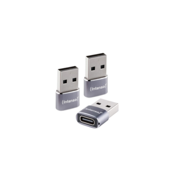 Thumbnail - Intenso 3er Pack USB Adapter C480A USB-C Buchse zu USB-A Stecker, Unterstützt USB OTG, 480Mbps Datenübertragung, Alumini...