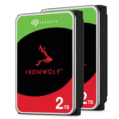 2er Pack Seagate IronWolf 2TB 3.5 Zoll SATA 256MB Interne NAS Festplatte (CMR)