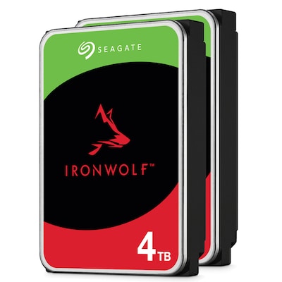 2er Pack Seagate IronWolf 4TB 3.5 Zoll SATA 256MB Interne NAS Festplatte (CMR)