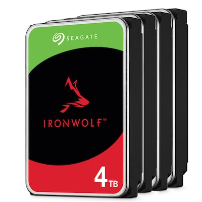 4er Pack Seagate IronWolf 4TB 3.5 Zoll SATA 256MB Interne CMR NAS Festplatte
