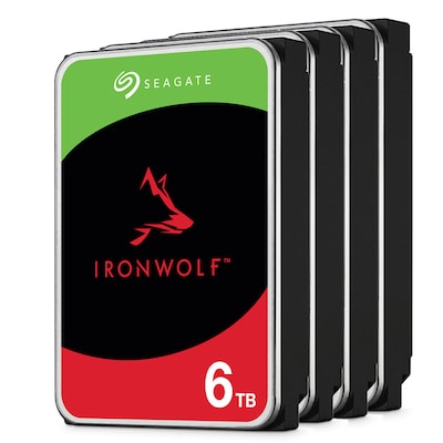 4er Pack Seagate IronWolf 6TB 3.5 Zoll SATA 256MB Interne NAS Festplatte (CMR)