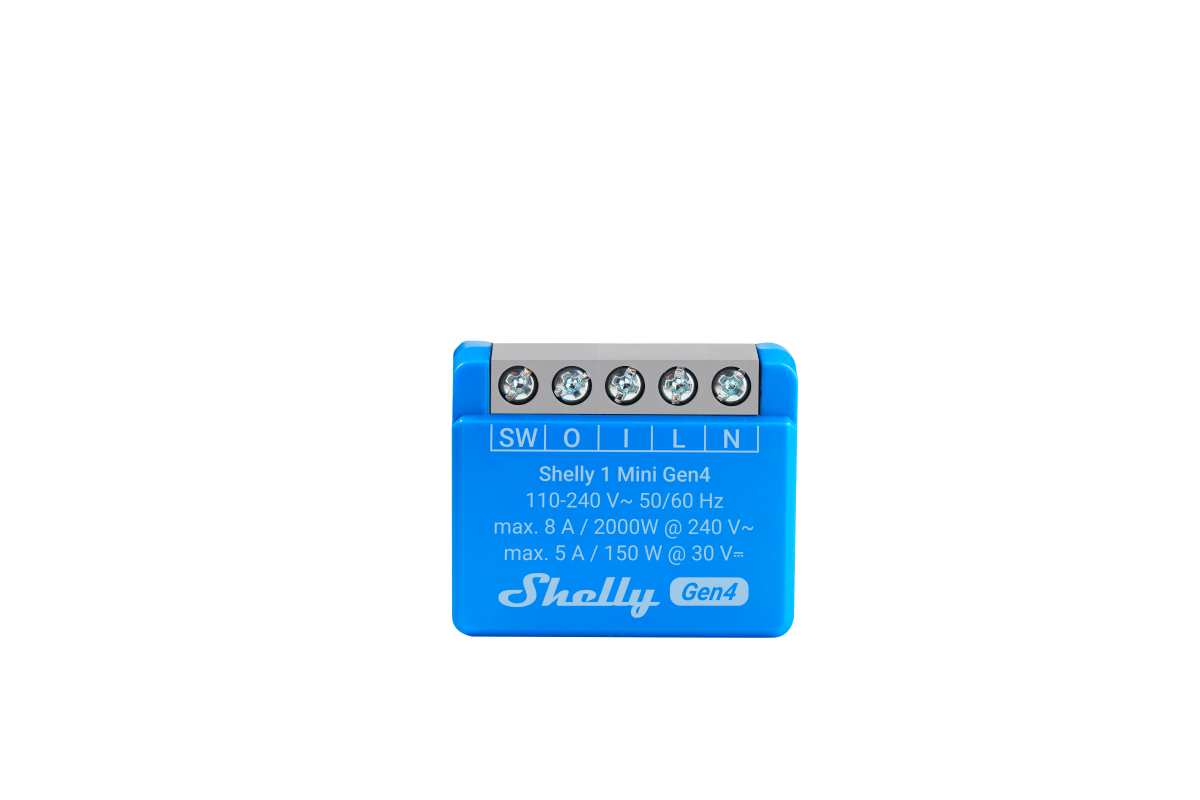 Shelly 1 Mini Gen. 4 - Steuerrelais mit max. 8A, WLAN, Zigbee, Matter & Bluetooth, Shelly Chipsatz