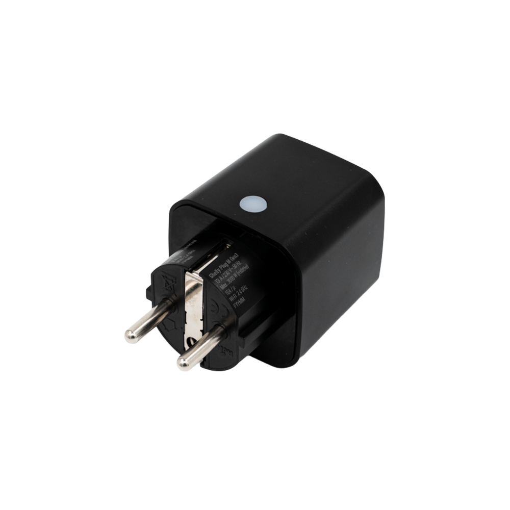 Shelly Plug M Gen3 schwarz - kleiner smarter Stecker mit WLAN und Bluetooth-Konnektivität und Leistungsmessung