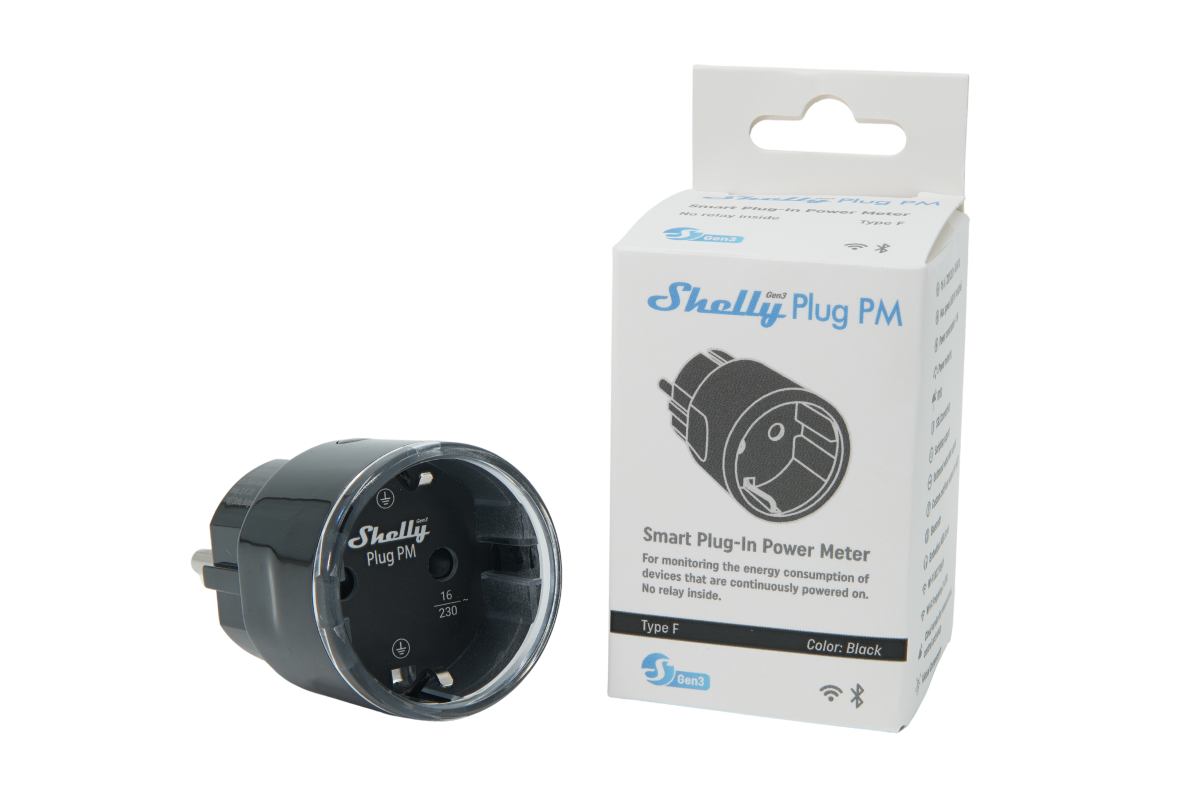 Shelly Plug PM Gen3 schwarz - Das Gerät überwacht nur den Energieverbrauch. Es kann keine Elektrogeräte ein-/ausschalten