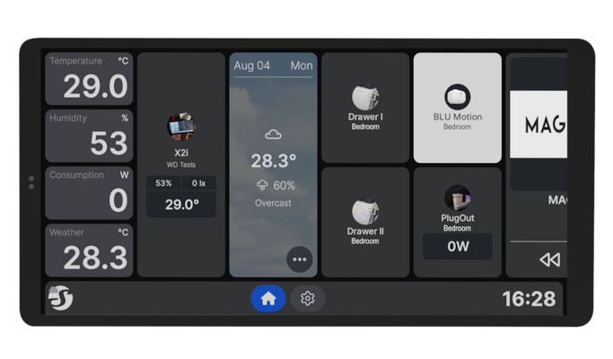 Shelly Wall Display X2i Schwarz WLAN · Silber