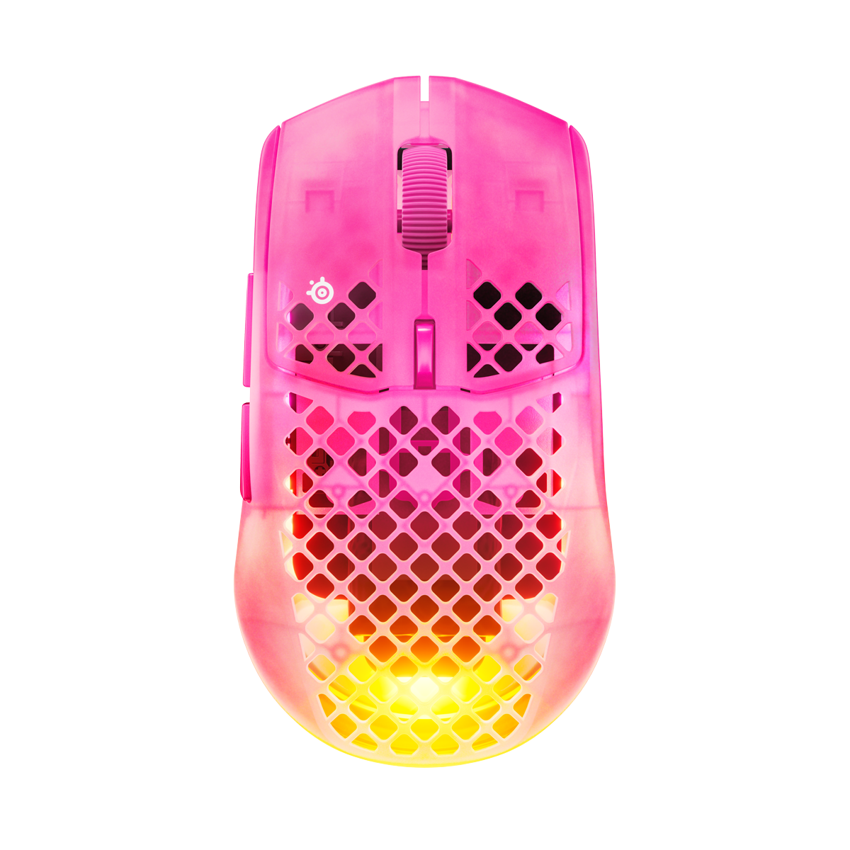 Steelseries Aerox 3 Gen 2 Magenta Gaming Maus kabellose, ultraleichte Gaming Maus mit 200 Stunden Akkulaufzeit und 26.000 dpi