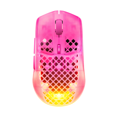 Steelseries Aerox 3 Gen 2 Magenta Gaming Maus kabellose, ultraleichte Gaming Maus mit 200 Stunden Akkulaufzeit und 26.000 dpi