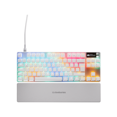 Steelseries Apex Pro TKL Gen 3 White kabelgebundene Gaming Tastatur mit Hall Effect Switches, Rapid Trigger und RGB-Beleuchtung