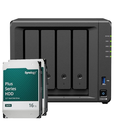 Synology DS925+ 32TB Plus HDD NAS-Bundle NAS inkl. 2x 16TB Synology Plus 3.5 Zoll SATA Festplatte