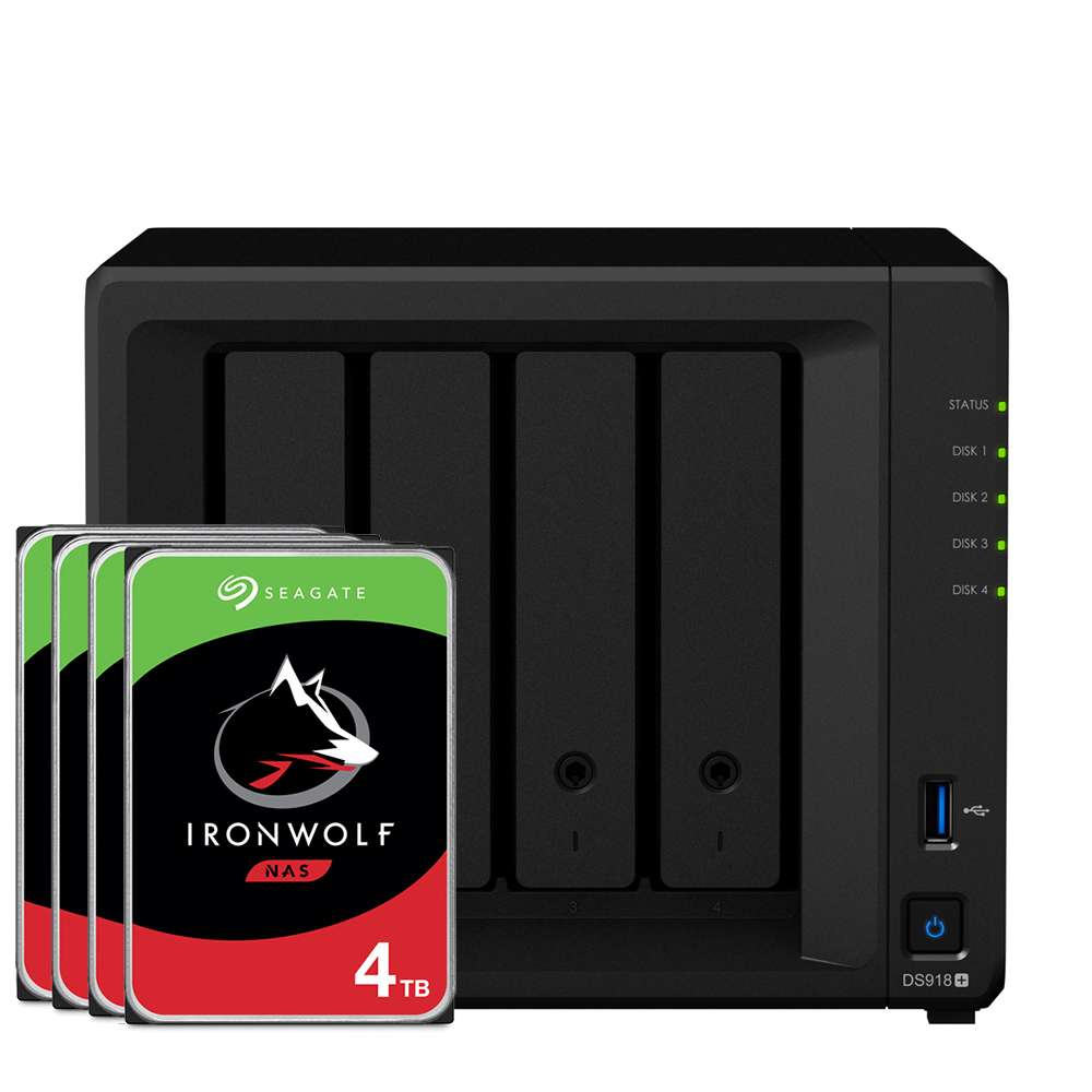 Synology DiskStation DS918+ 16TB IronWolf NAS-Bundle - NAS Synology DiskStation DS918+ 16TB IronWolf NAS-Bundle - NAS