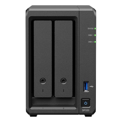 Synology DP320 ActiveProtect-Gerät NAS 2-Bay AMD Ryzen R1600, 8GB RAM, 0/2 HDD, 2x 1G LAN