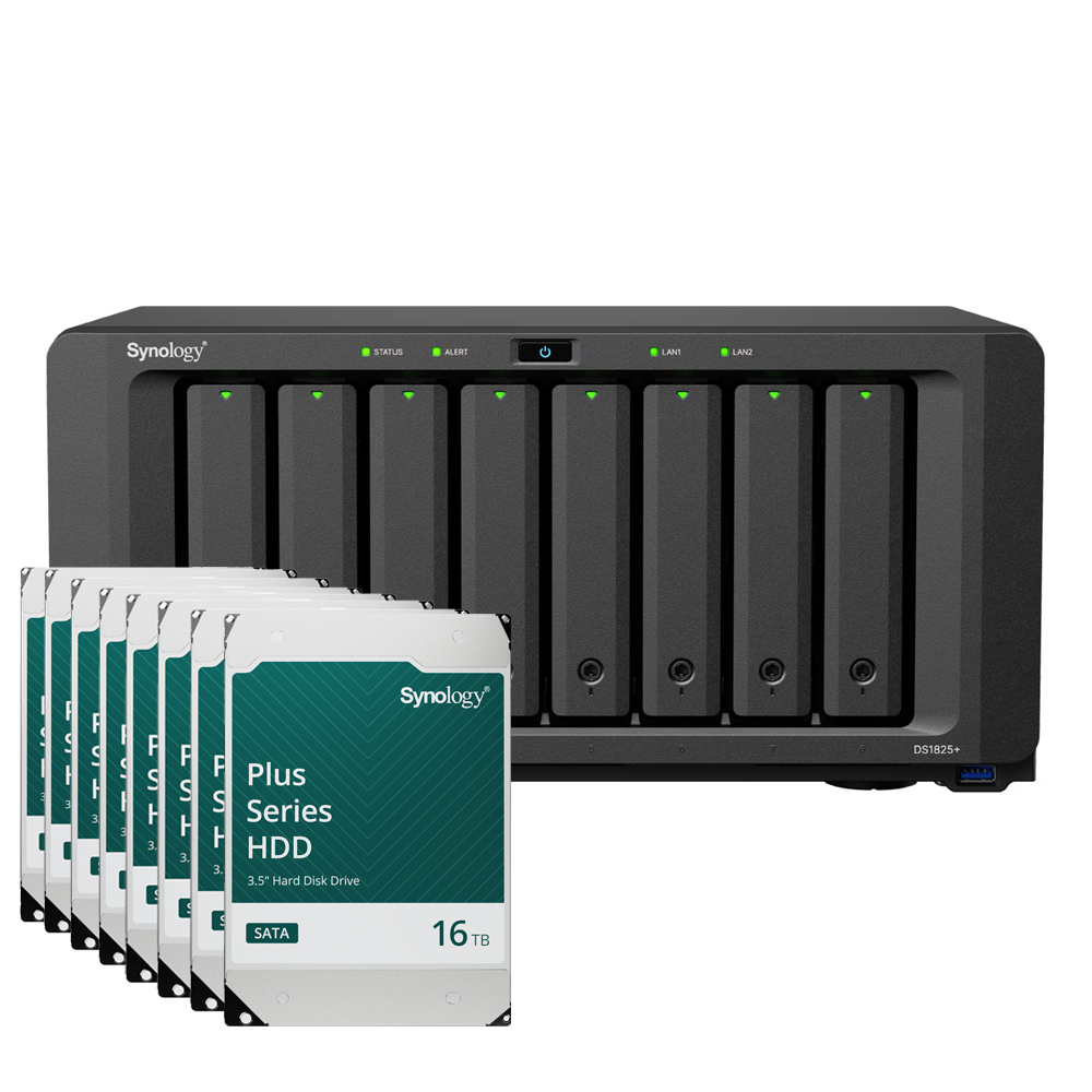 Image of Synology DS1825+ 128TB Plus HDD NAS-Bundle NAS inkl. 8x 16TB Synology Plus 3.5 Zoll SATA Festplatte
