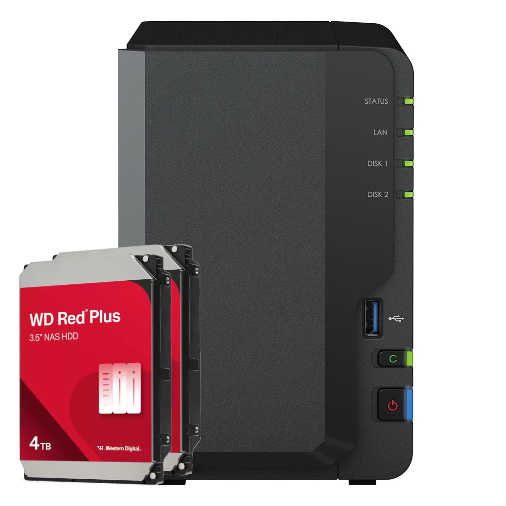 Thumbnail - Synology DS223 8TB WD Red Plus NAS-Bundle NAS inkl. 2x 4TB WD Red Plus 3.5 Zoll SATA Festplatte
