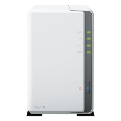 Synology DiskStation DS223j NAS 2-Bay 0/2 2,5"/3,5" SATA HDD/SSD, 1x Gigabit LAN, 2x USB 3.0, 1GB RAM