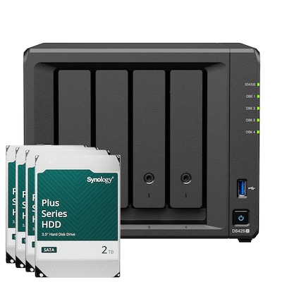 Synology DS425+ 8TB Plus HDD NAS-Bundle NAS inkl. 4x 2TB Synology Plus HDD 3.5 Zoll SATA