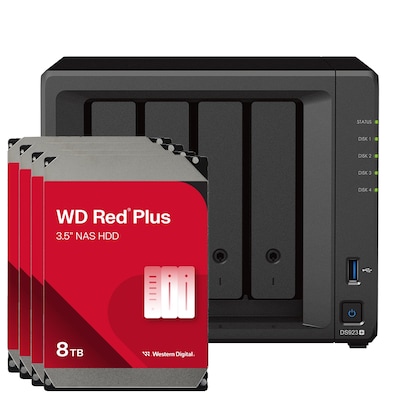 Synology DS923+ 32TB WD Red Plus NAS-Bundle NAS inkl. 4x 8TB WD Red Plus 3,5 Zoll SATA Festplatte
