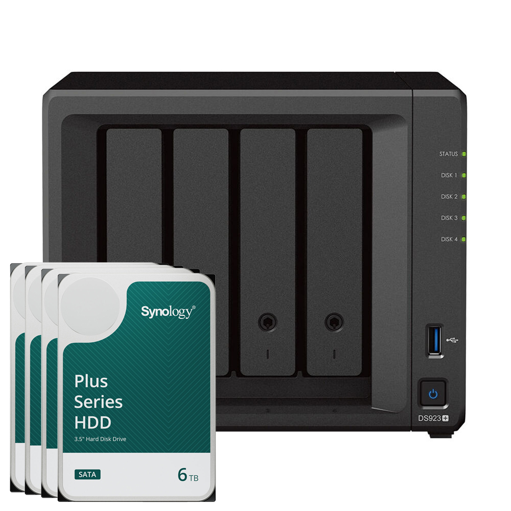 Thumbnail - Synology DS923+ 24TB Synology Plus HDD NAS-Bundle NAS inkl. 4x 6TB Synology Plus HDD 3.5 Zoll SATA
