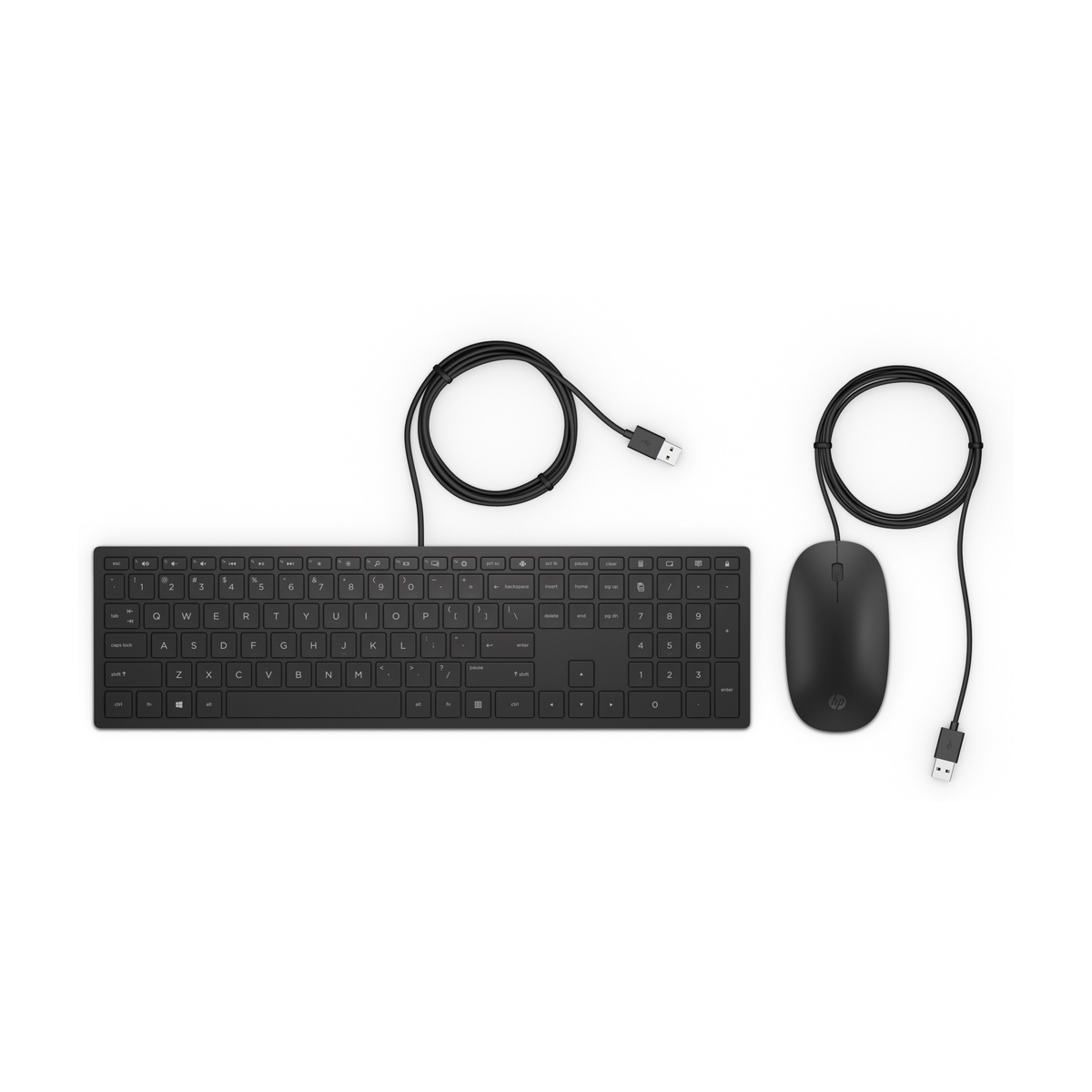 HP Pavilion USB Tastatur und Maus 400 [leiser Tastendruck, optimierte Haptik, Full-Size-Tastatur]