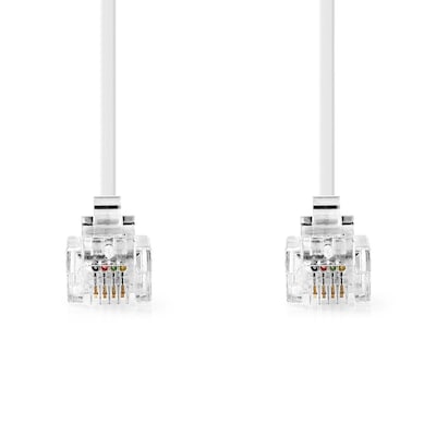 Nedis Telefonkabel | RJ11 Stecker | RJ11 Stecker -RJ11 Stecker | RJ11 Stecker | 2.00 m | Kabeldesign: Flach | Beschichtu...