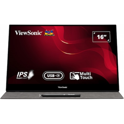 ViewSonic TD1655 tragbarer Touch Monitor 39,6 cm (15,6 Zoll) 6H gehärtet, USB-Charging, Pivot, Cover & Eingabestift, Ful...