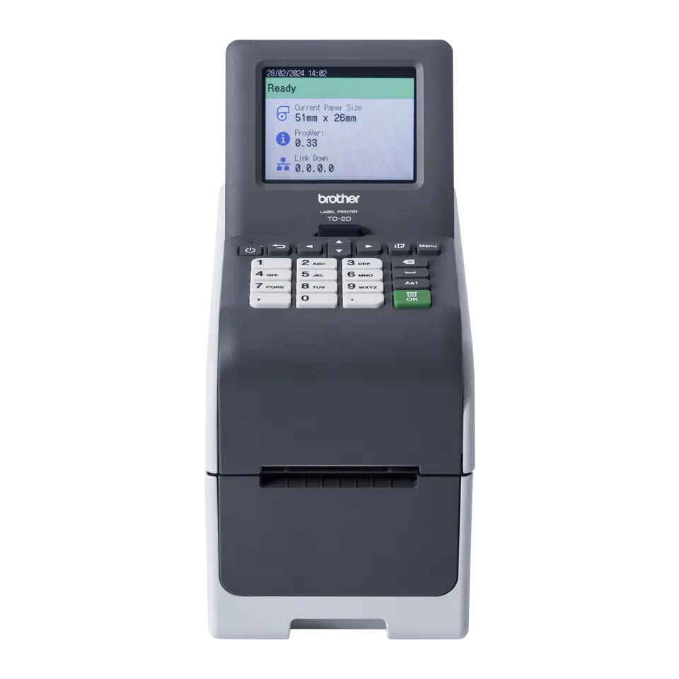Brother TD-2320DSA203 Thermodirekt-Etikettendrucker bis zu 203 dpi, USB, Seriell, LAN, 152mm/Sek.