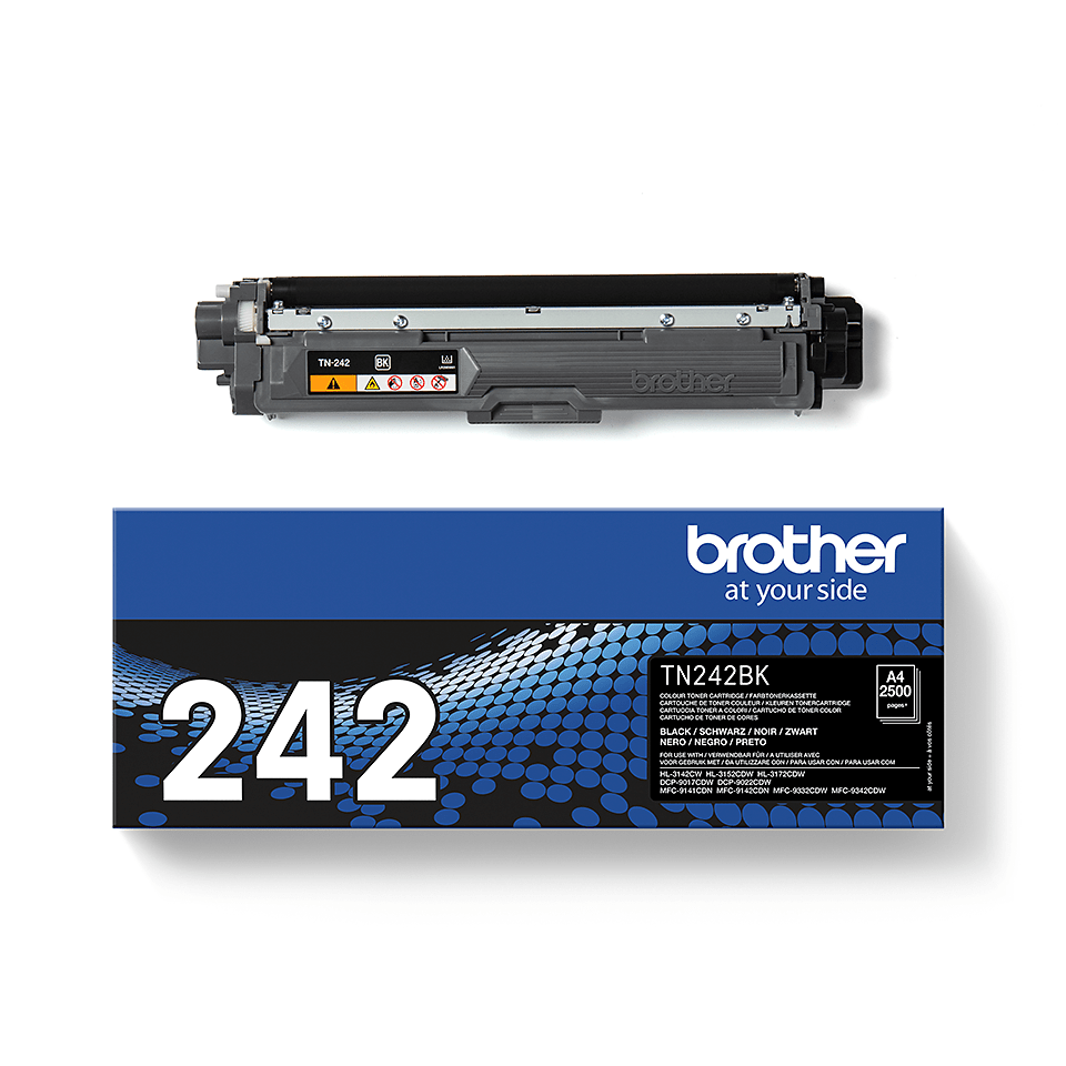 Brother TN-242BK Tonerkartusche Schwarz für 2.500 Seiten Kompatibilität: DCP-9017CDW // DCP-9022CDW // HL-3142CW // HL-3152CDW // HL-3172CDW // MFC-91