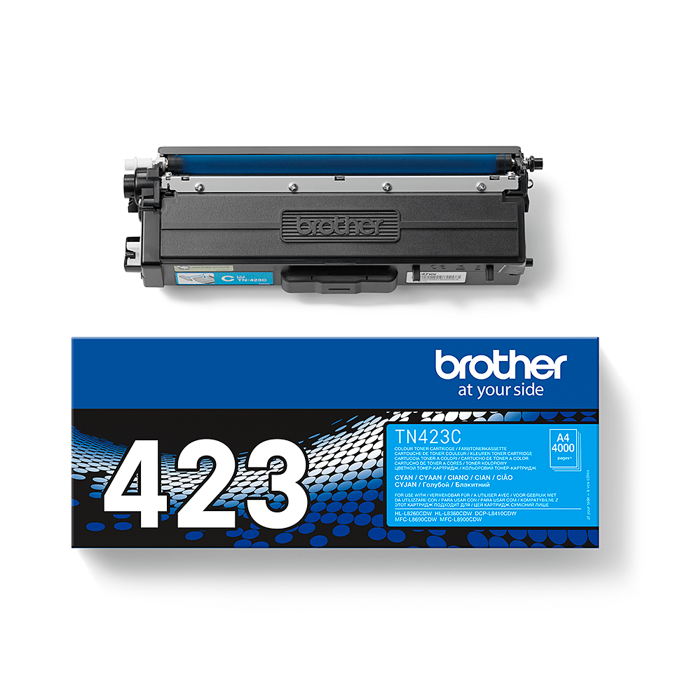 Brother TN-423C Jumbo-Tonerkartusche Cyan für 4.000 Seiten Kompatibilität: DCP-L8410CDW // HL-L8260CDW // HL-L8360CDW // MFC-L8690CDW // MFC-L8900CDW