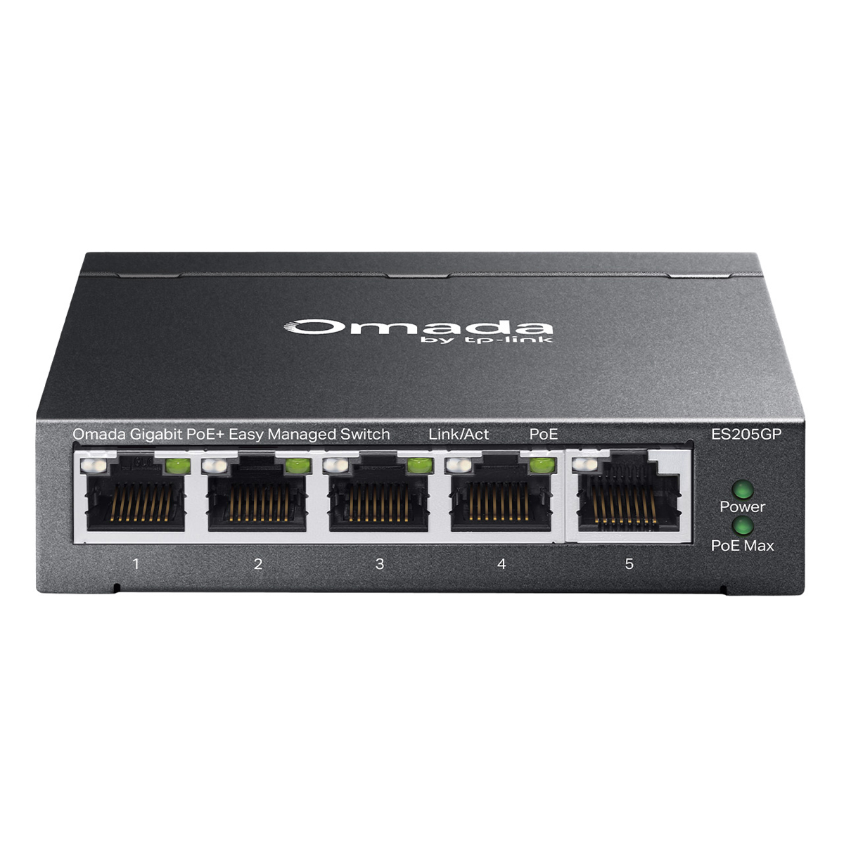 TP-Link Omada ES205GP Easy Managed Switch 5-Port, Smart Managed, 5x Gigabit RJ45, 4x PoE+ (bis zu 65 W)