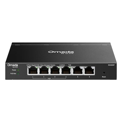 TP-Link Omada ES206GP Easy Managed Switch 6-Port, Smart Managed, 6x Gigabit RJ45, 4x PoE+ (bis zu 65 W)