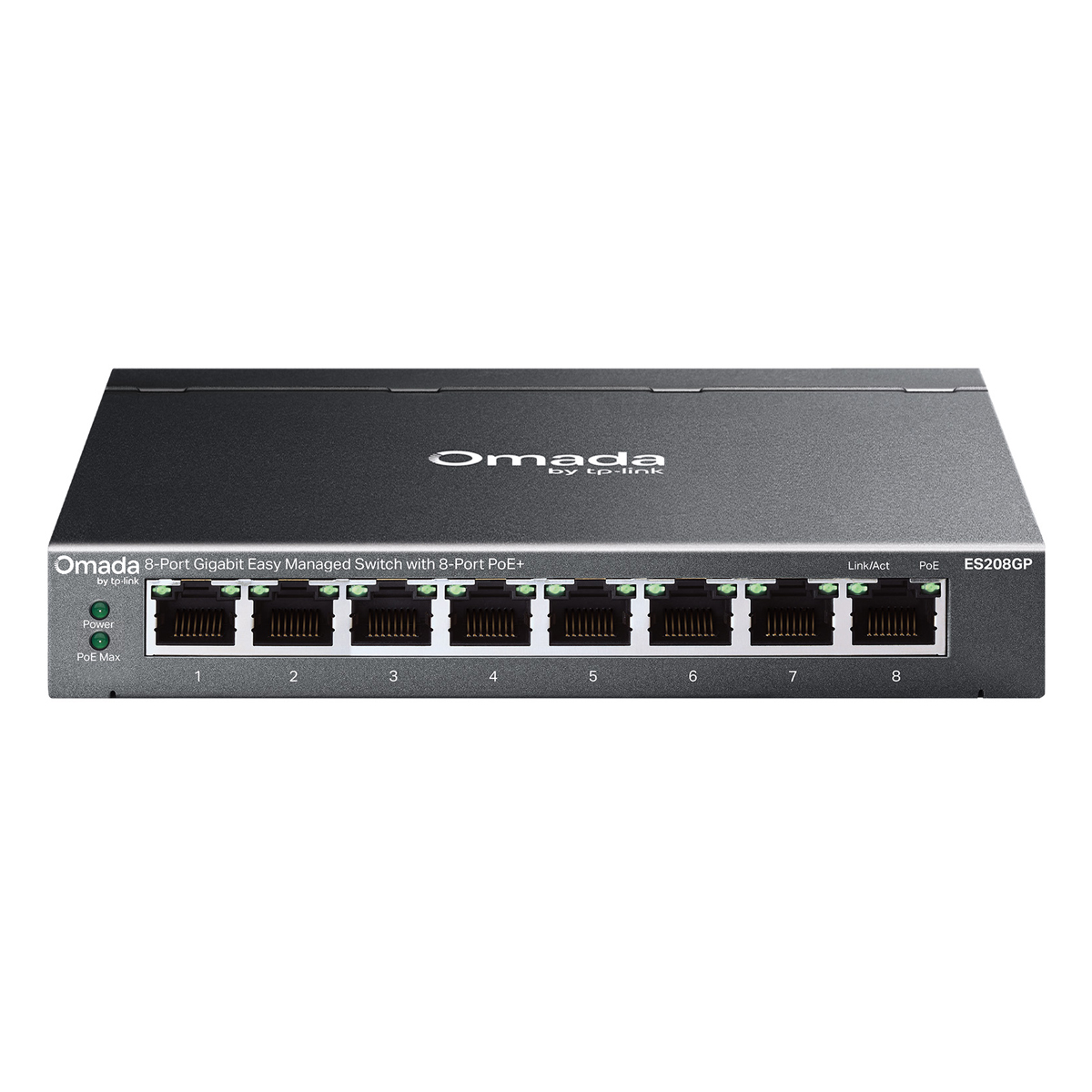TP-Link Omada ES208GP Easy Managed Switch 8-Port, Smart Managed, 8x Gigabit RJ45, 8x PoE+ (bis zu 64 W)