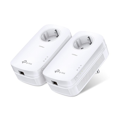 TP-Link AV1300 Gigabit Powerline Set mit Steckdosen 2 x Adpater, bis zu 1300 Mbit/s, 300m Reichweite