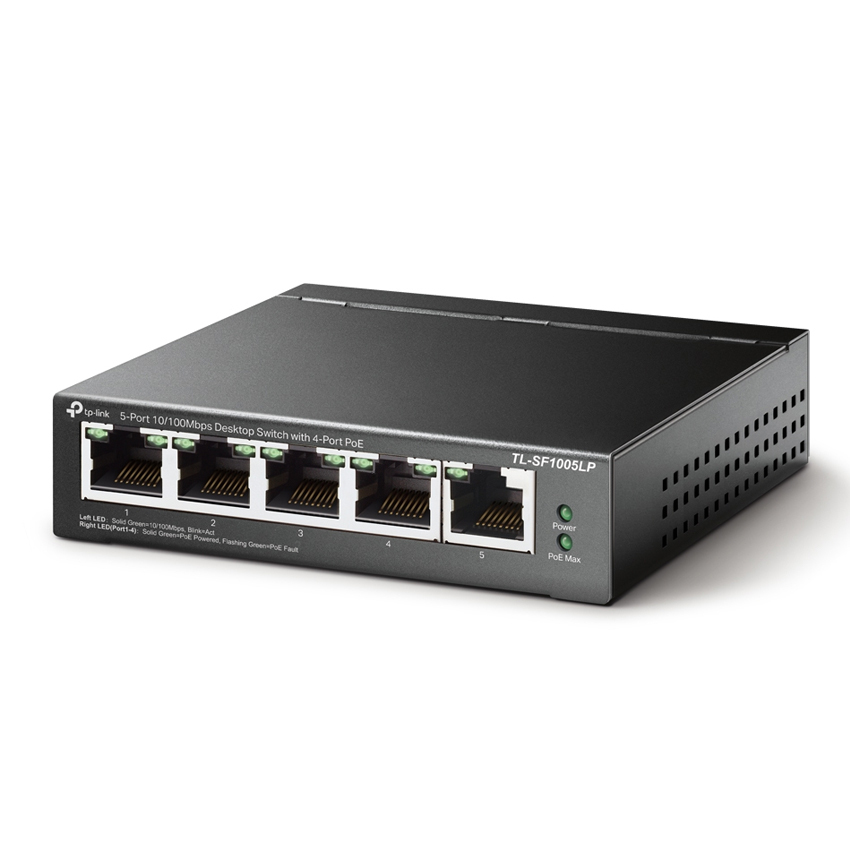 TP-Link TL-SF1005LP Netzwerk-Switch 5-Port, Unmanaged, 5x 100 Mbit/s RJ45, 4x PoE, 41W Netzwerk-Switch Produkt Bild 2