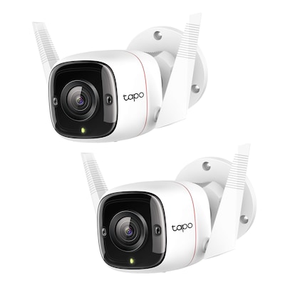TP-Link Tapo C310P2 WLAN Überwachungskamera Set 2K (2304x1296), 3MP, IP66 Wetterschutz, 30m Nachtsicht, Zwei-Wege-Audio