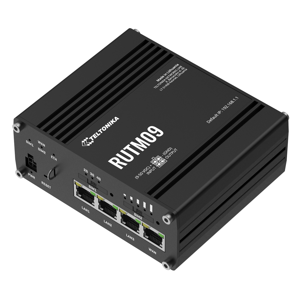 Teltonika RUTM09 4G LTE Router 4G/LTE (Cat 6), Dual-SIM, 3x 1G LAN, 1x 1G WAN, GNSS