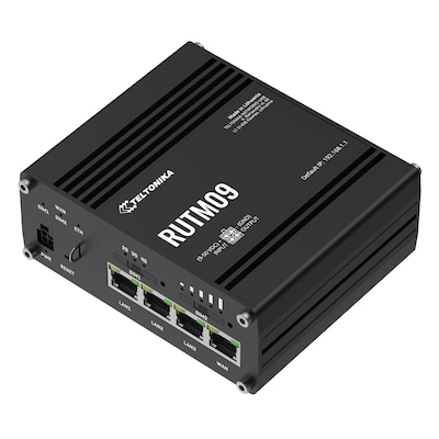 Teltonika RUTM09 4G LTE Router 4G/LTE (Cat 6), Dual-SIM, 3x 1G LAN, 1x 1G WAN, GNSS