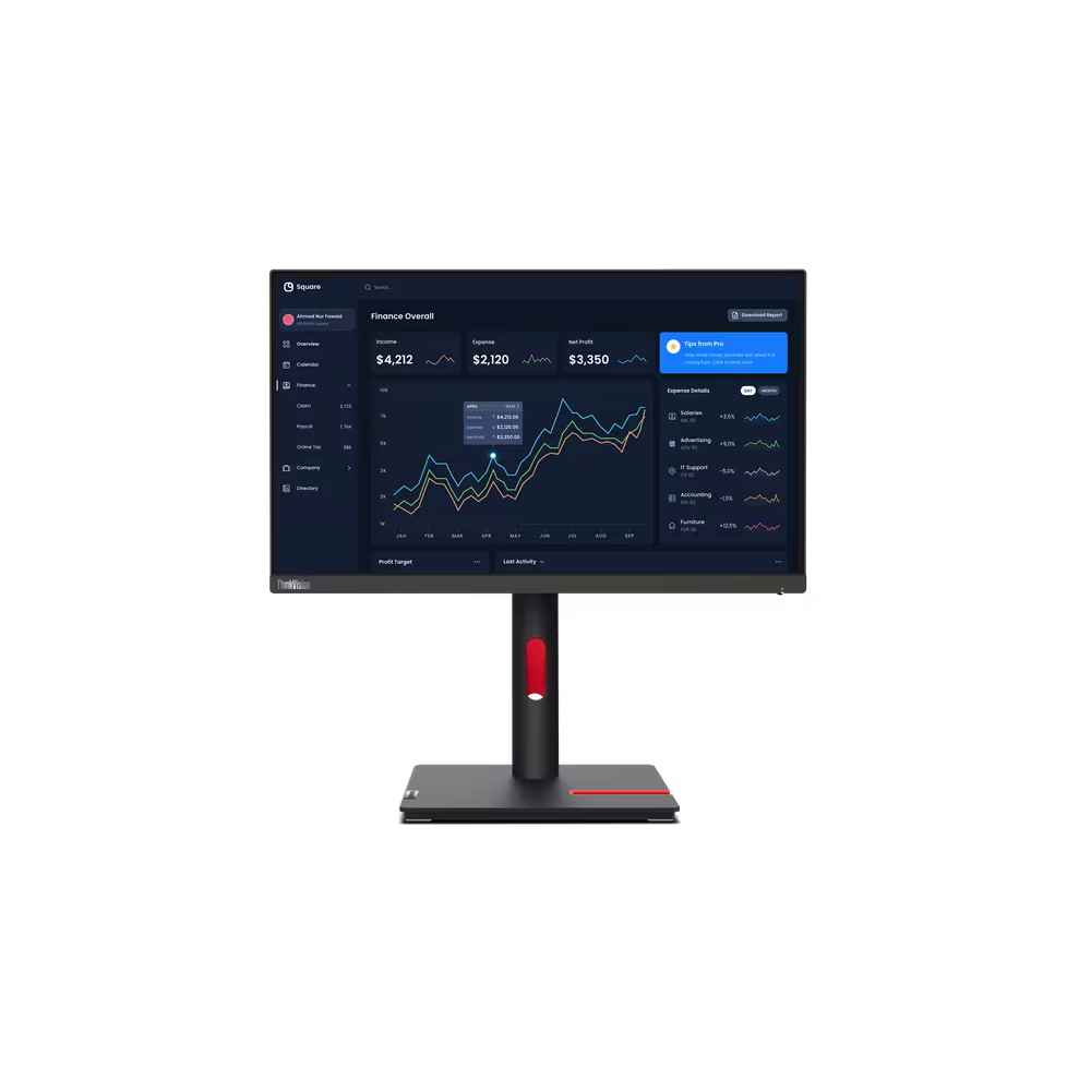 Lenovo ThinkVision T22i-30 Business Monitor - IPS Panel, USB Hub Höhenverstellung 155mm, Pivot