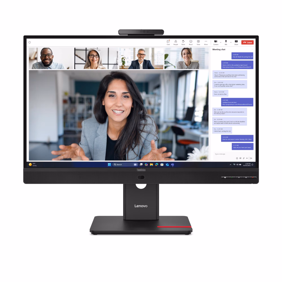 Lenovo ThinkVision T27QD-4v - 64B8UAT1EU-CAMPUS IPS, 2560 x 1440 QHD, 27 Zoll, 350 cd/m², HDMI, 2xDisplayPort, 2xUSB-C, ...