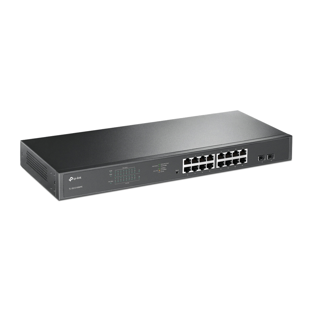 TP-Link TL-SG1218MPE Netzwerk-Switch 18-Port, Smart Managed, 16x Gigabit RJ45, 2x Gigabit SFP, 16x PoE+, 192W Netzwerk-Switch Produkt Bild 2
