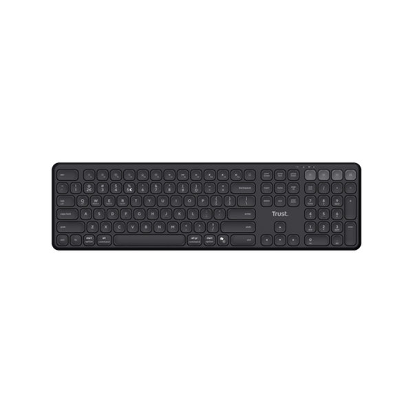 Trust Vaiya Kabellose Tastatur für mehrere Geräte, DE-Layout Flache Scherentasten im Laptop-Stil, Bis zu vier Geräte gle...